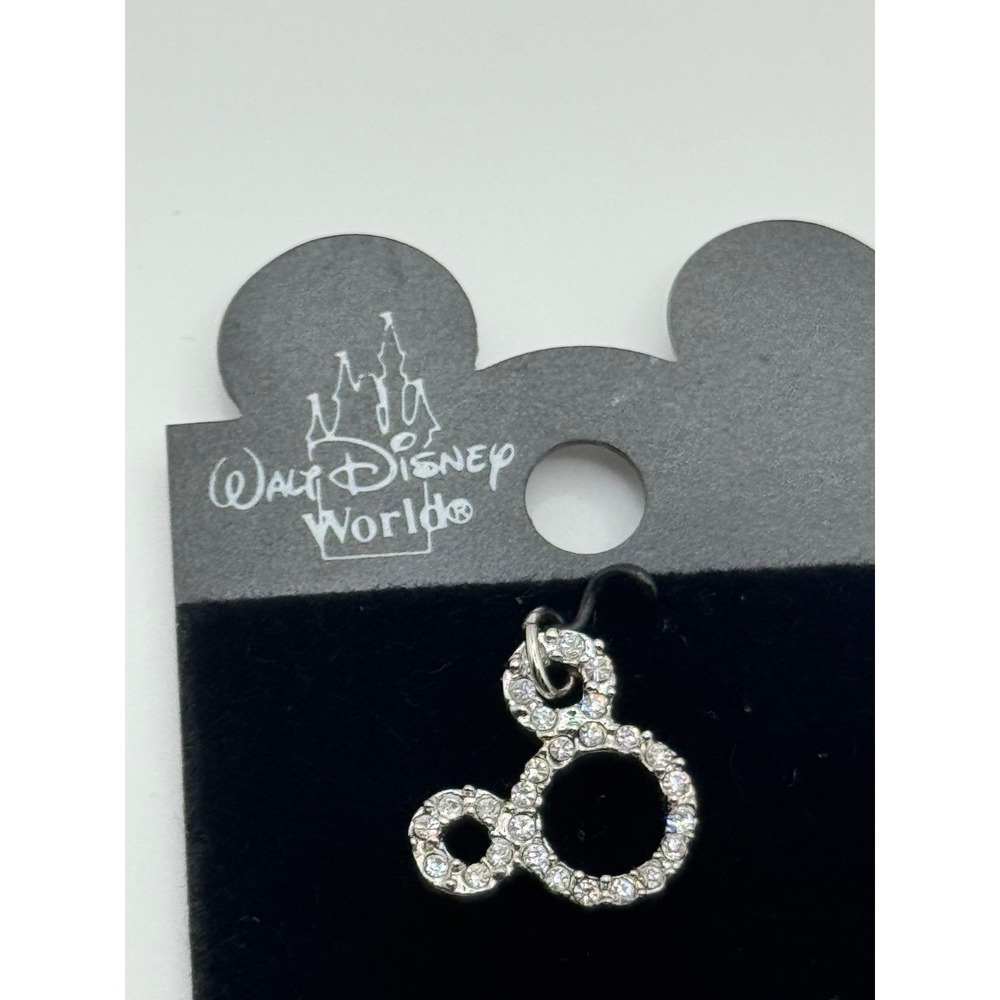 Disney Sterling Silver Mickey Mouse Outline Rhinestone Charm